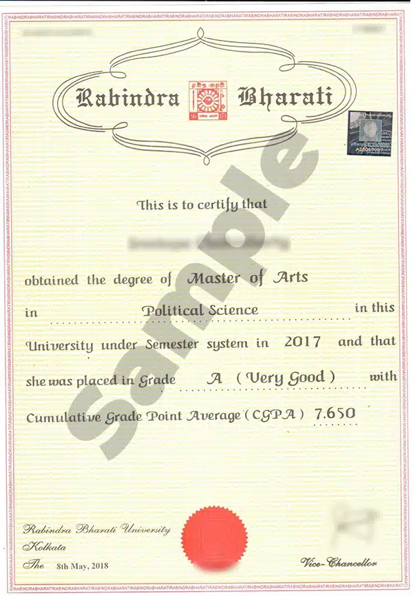 Rabindra Bharati University certificate application process